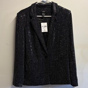 Forever 21 Glittering Black and Silver Sparkly Blazer Size small New with tags!